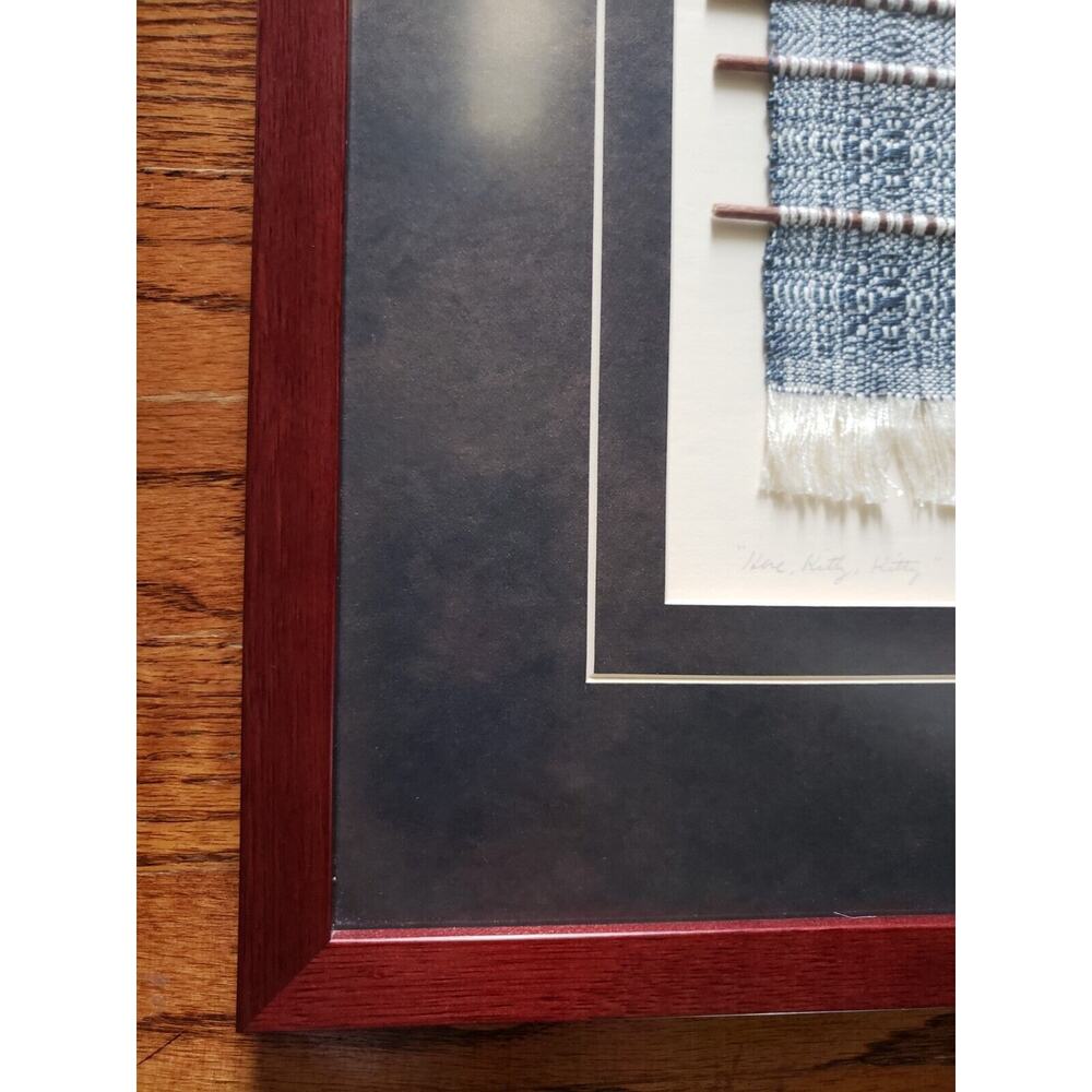 Framed Original Hand Loom Weaving by Jacqui Lubbers Unique Kentucky Art 16"x 17" - Picture 8 of 16